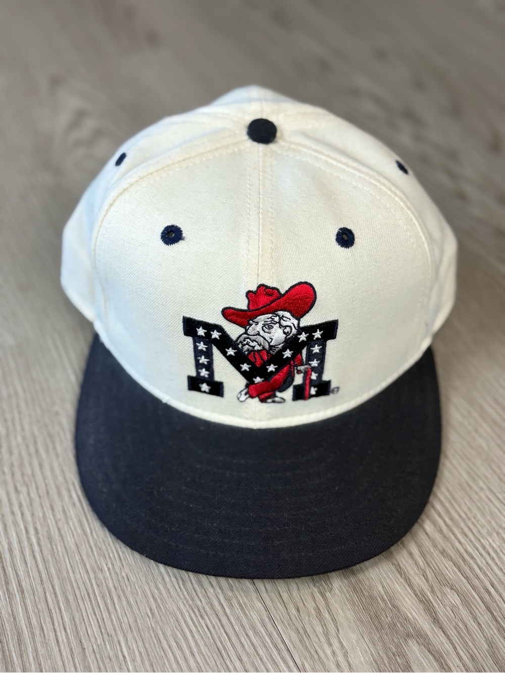 New Era Mens Ole Miss White & Navy Hat